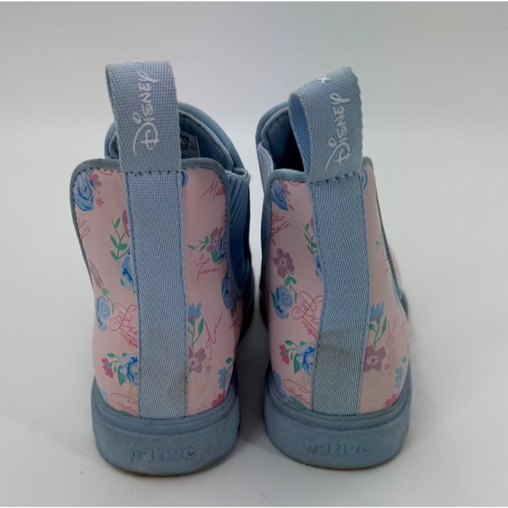 Disney X Native Kids Pink & Blue Floral Princess Rain Boots size 1 - Picture 7 of 12